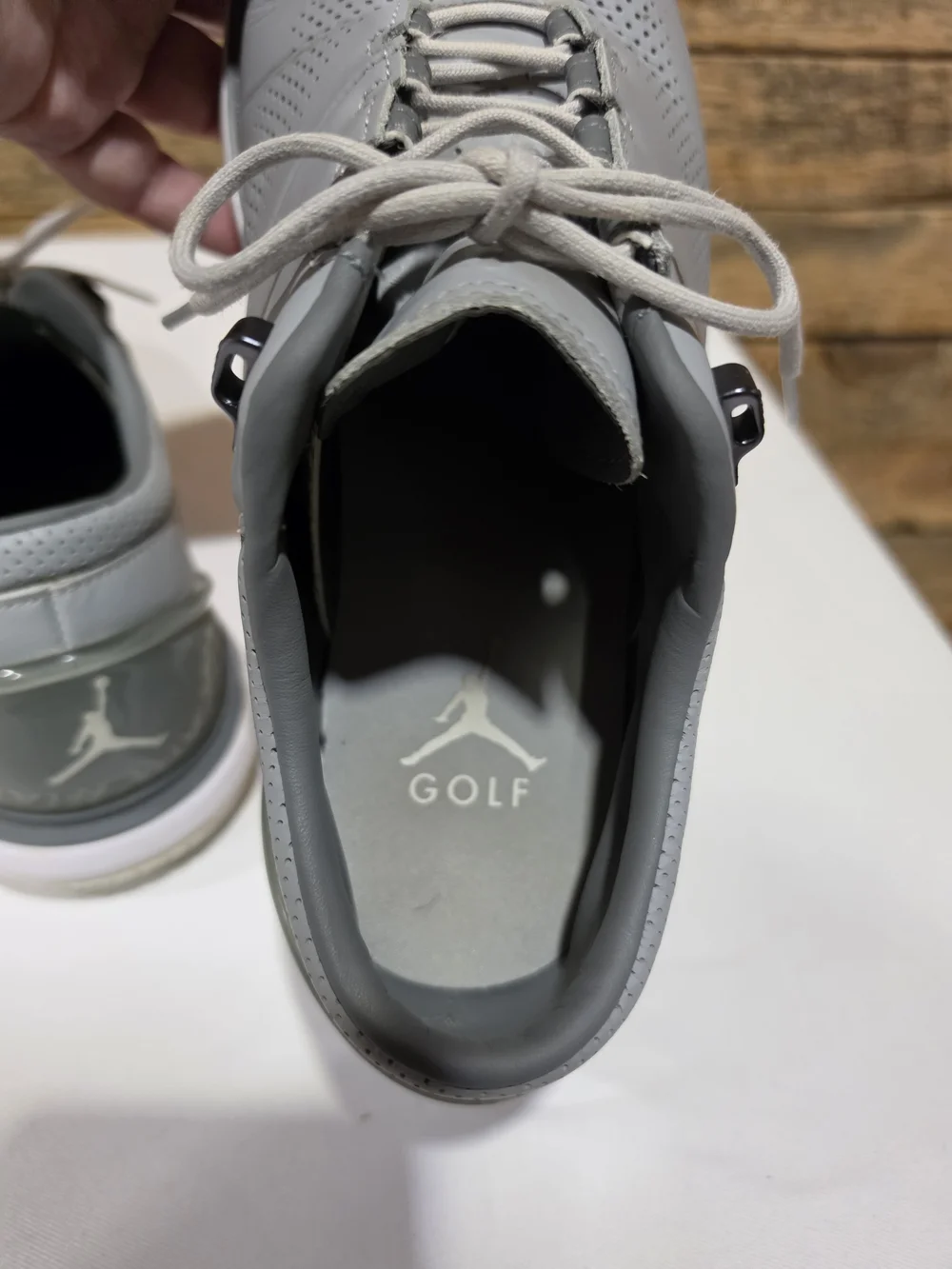 Nike Men's Gray Perforated Leather Oxfords